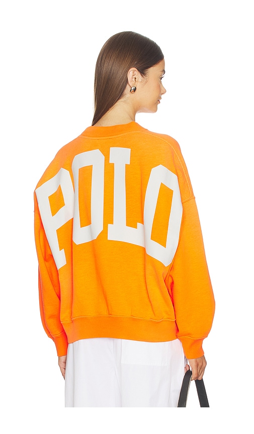 Vintage Fleece Crew Sweater in Orange.