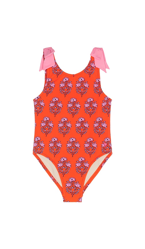 Girls Shelly Swimsuit in Red.