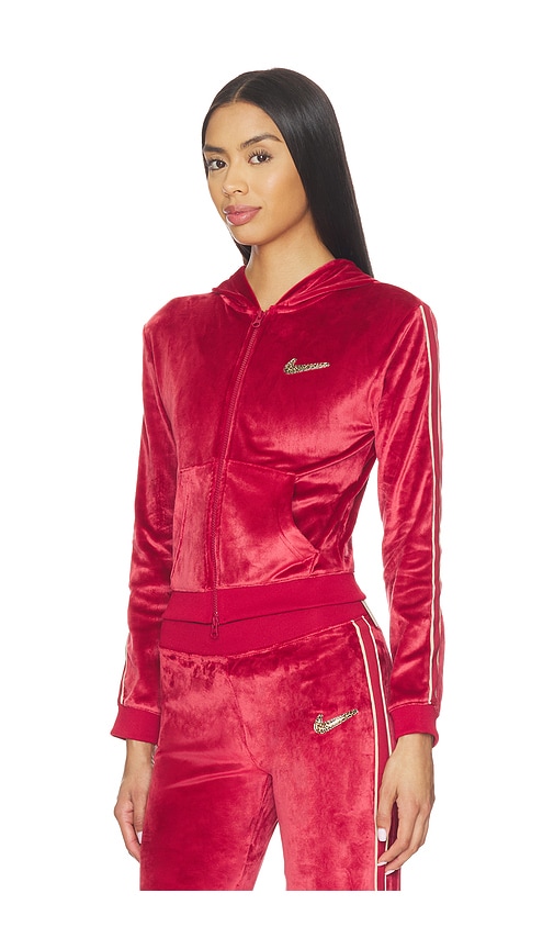 Velour Full Zip Hoodie in Red. by Nike