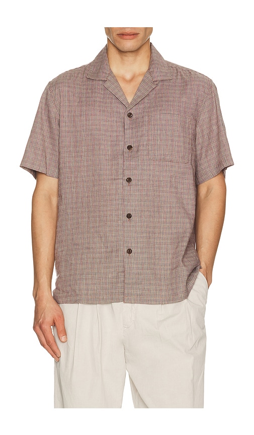 Short Sleeve Breeze Camp Shirt in Burgundy.
