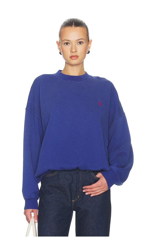 Arctic Fleece Crewneck Sweater in Blue.
