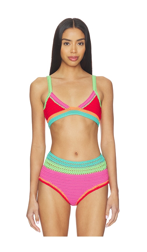 Milana Sports Bikini Top in Red,Teal.