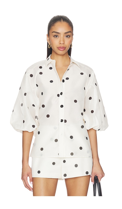 Cambridge Top in Ivory,Black. - size S (also in L, M, XS)