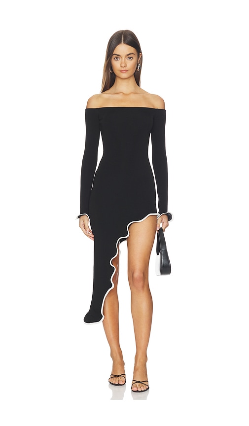 Aria Off The Shoulder Midi Dress in Black. - size XL (also in L, M, S, XS, XXS)