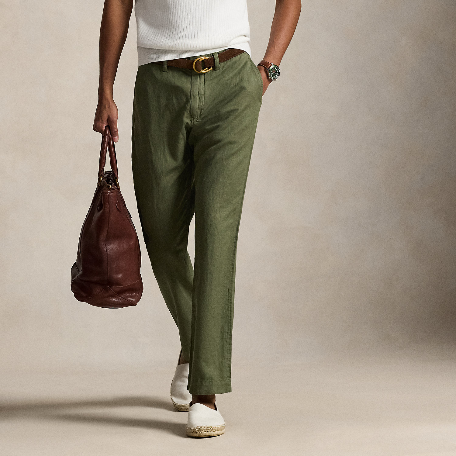 Bedford Classic Fit Linen-Cotton Trouser