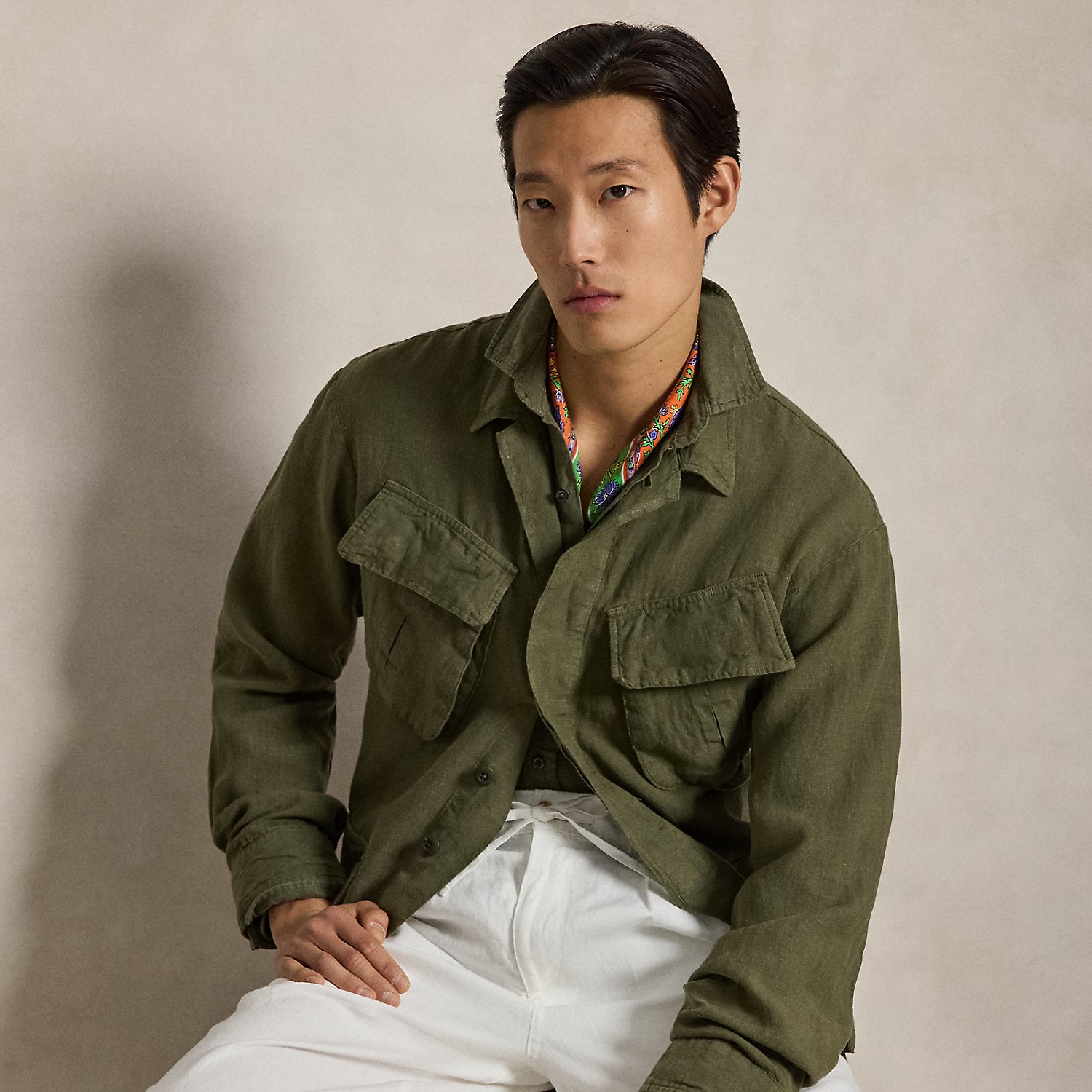 Linen Utility Overshirt