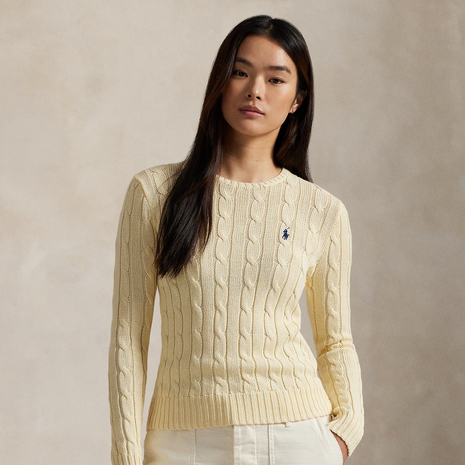 Cable-Knit Cotton Crewneck Jumper
