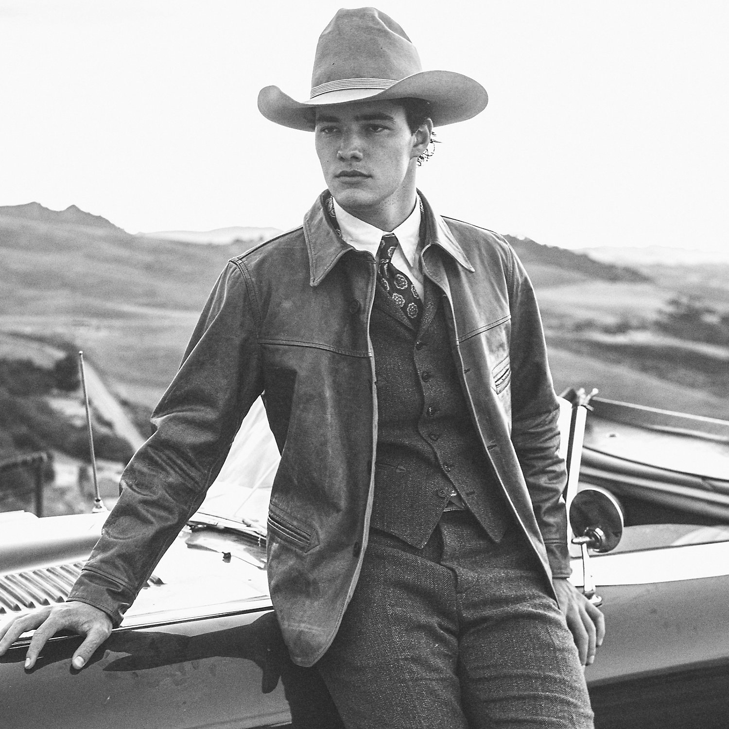 Slim Fit Linen-Wool Western Trousers by Ralph Lauren RRL