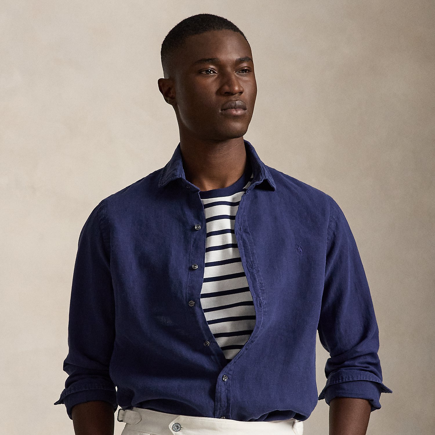Custom Fit Slub Linen Shirt