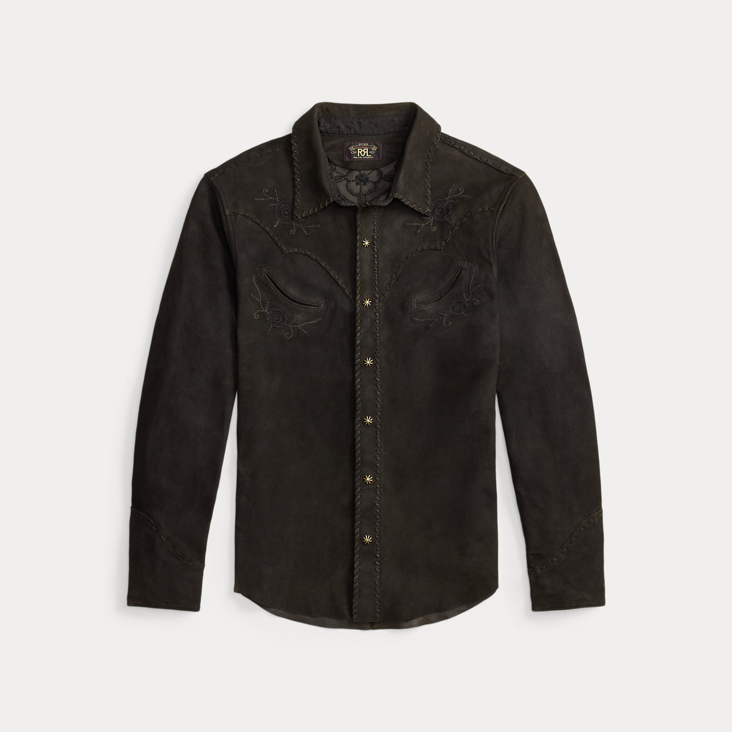 Embroidered Suede Western Shirt by Ralph Lauren RRL