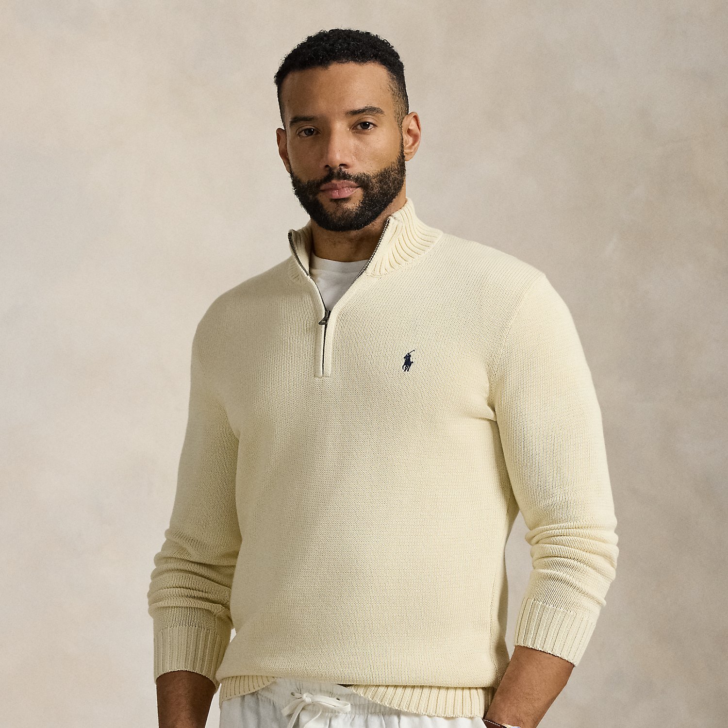 Big & Tall - Cotton Quarter-Zip Jumper