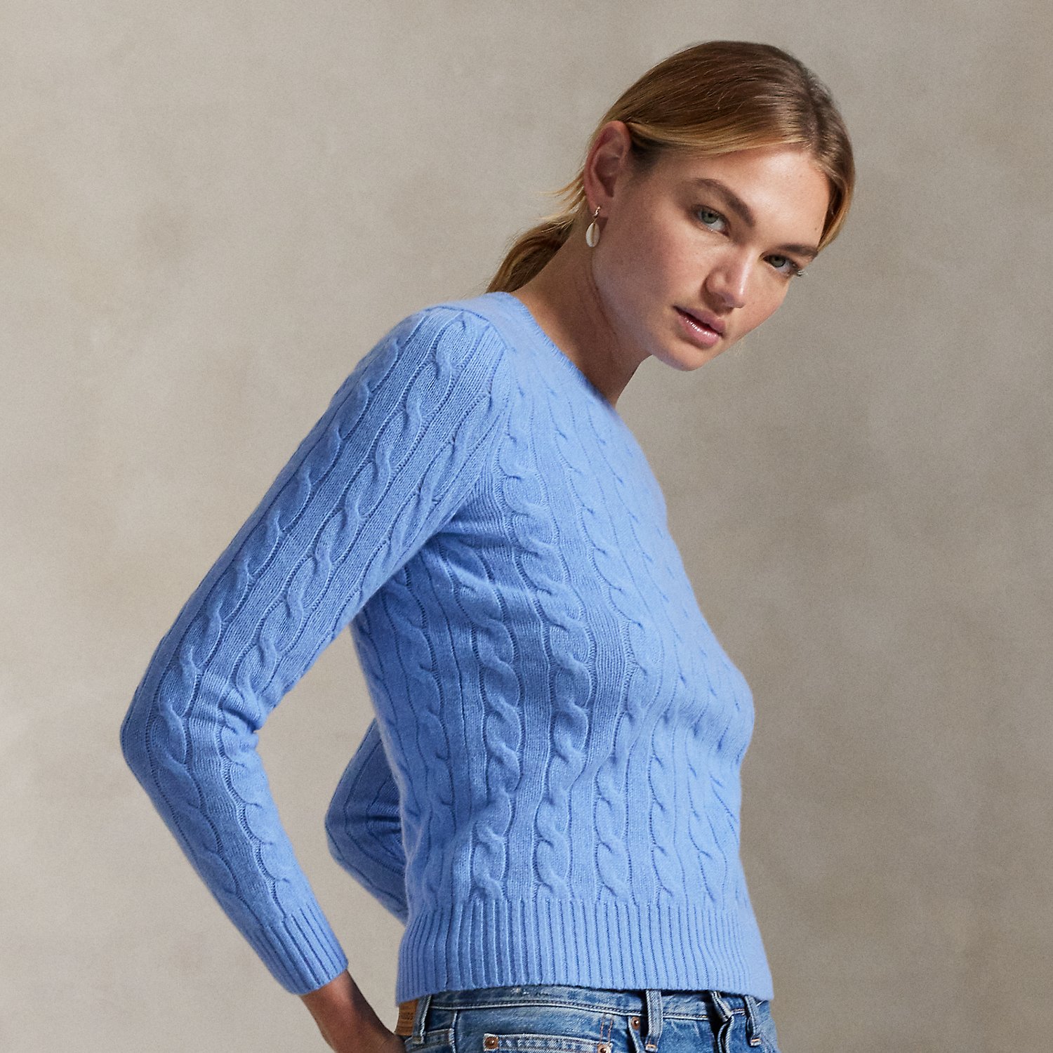 Cable Wool-Cashmere Crewneck Jumper