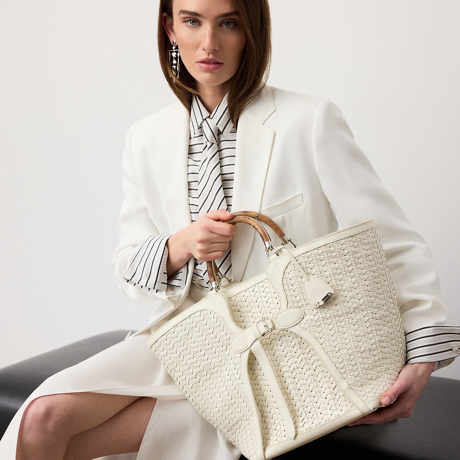 The Ralph Lauren Braided Leather Large Tote