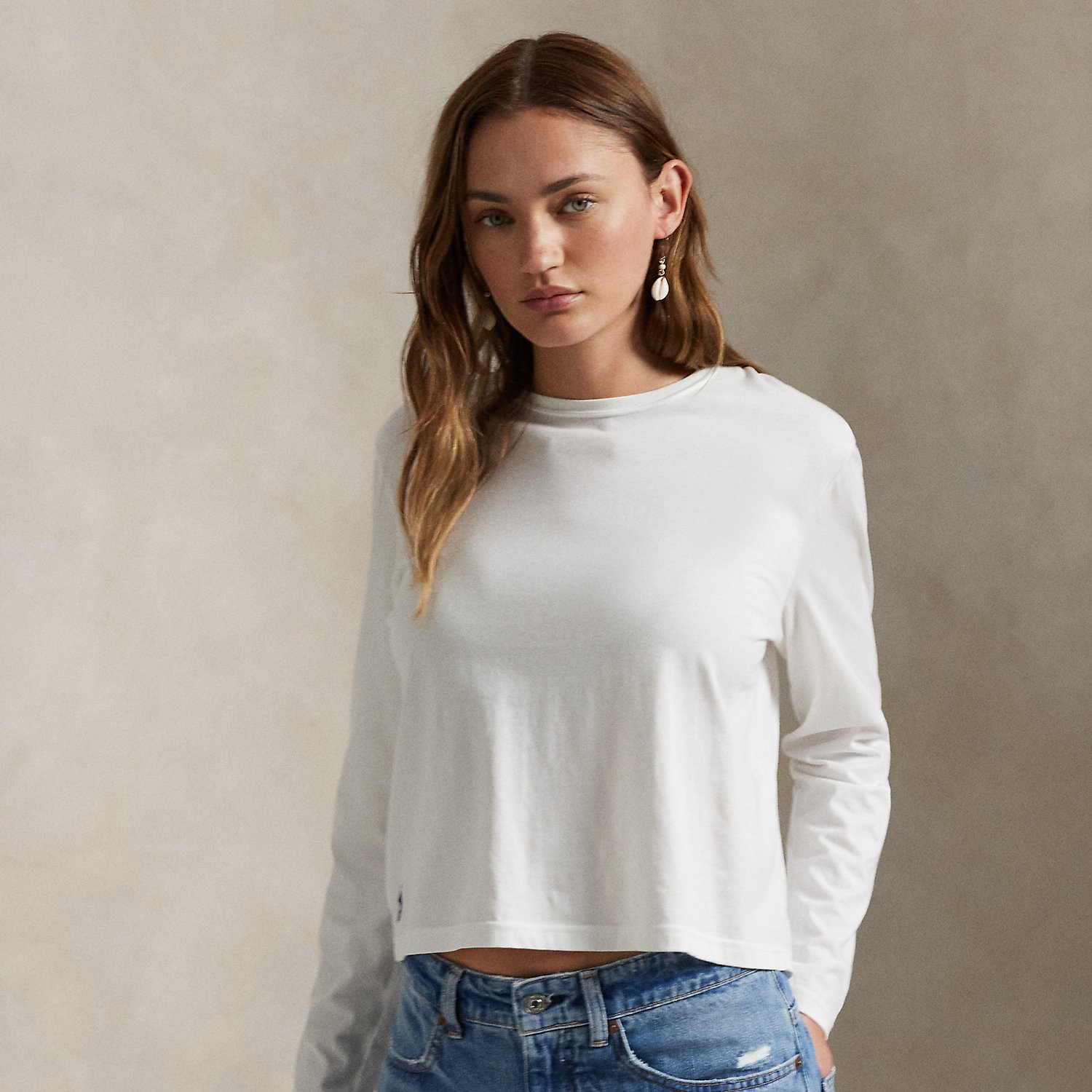 Shrunken Fit Jersey Long-Sleeve Tee
