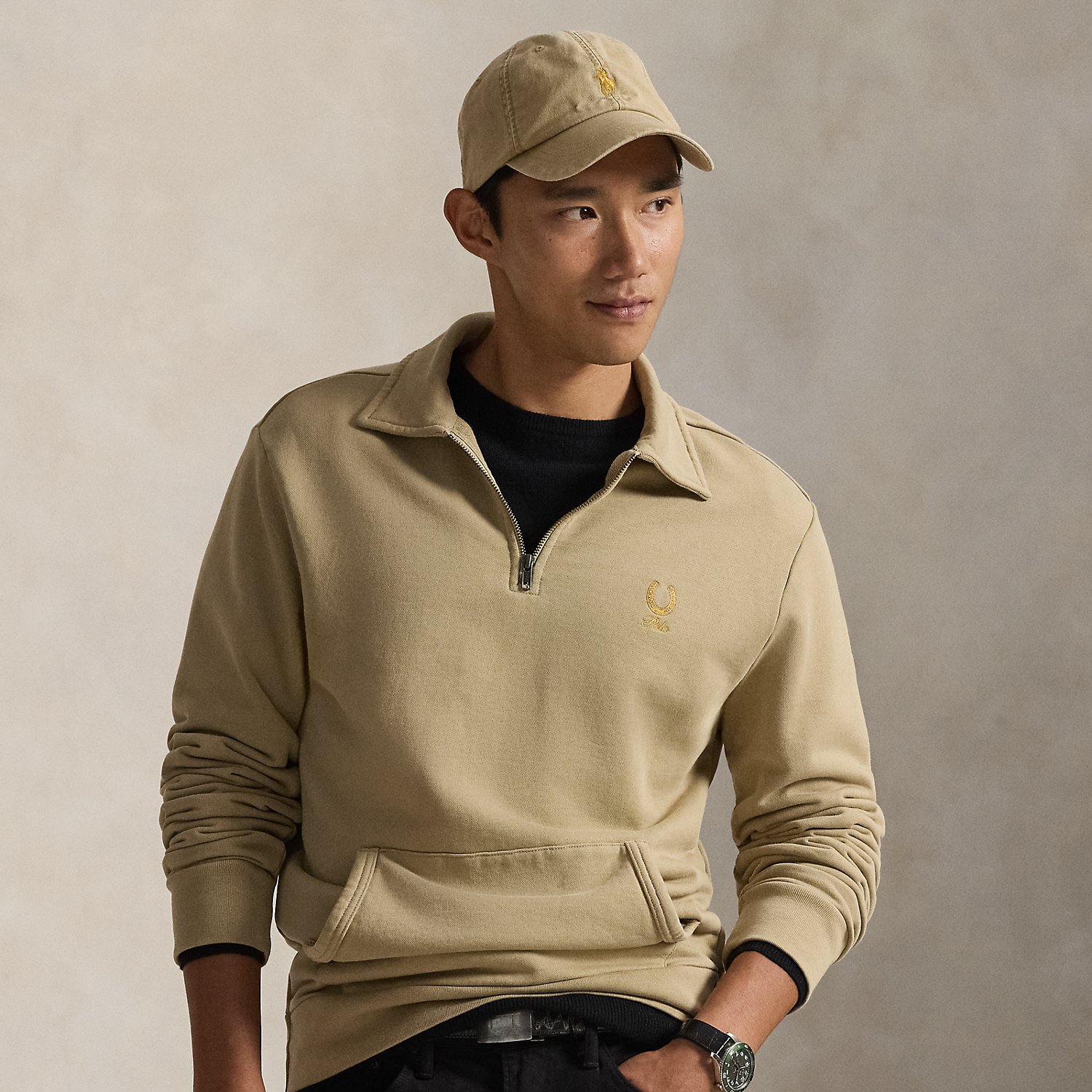 Collared Loopback Cotton Sweatshirt by Polo Ralph Lauren