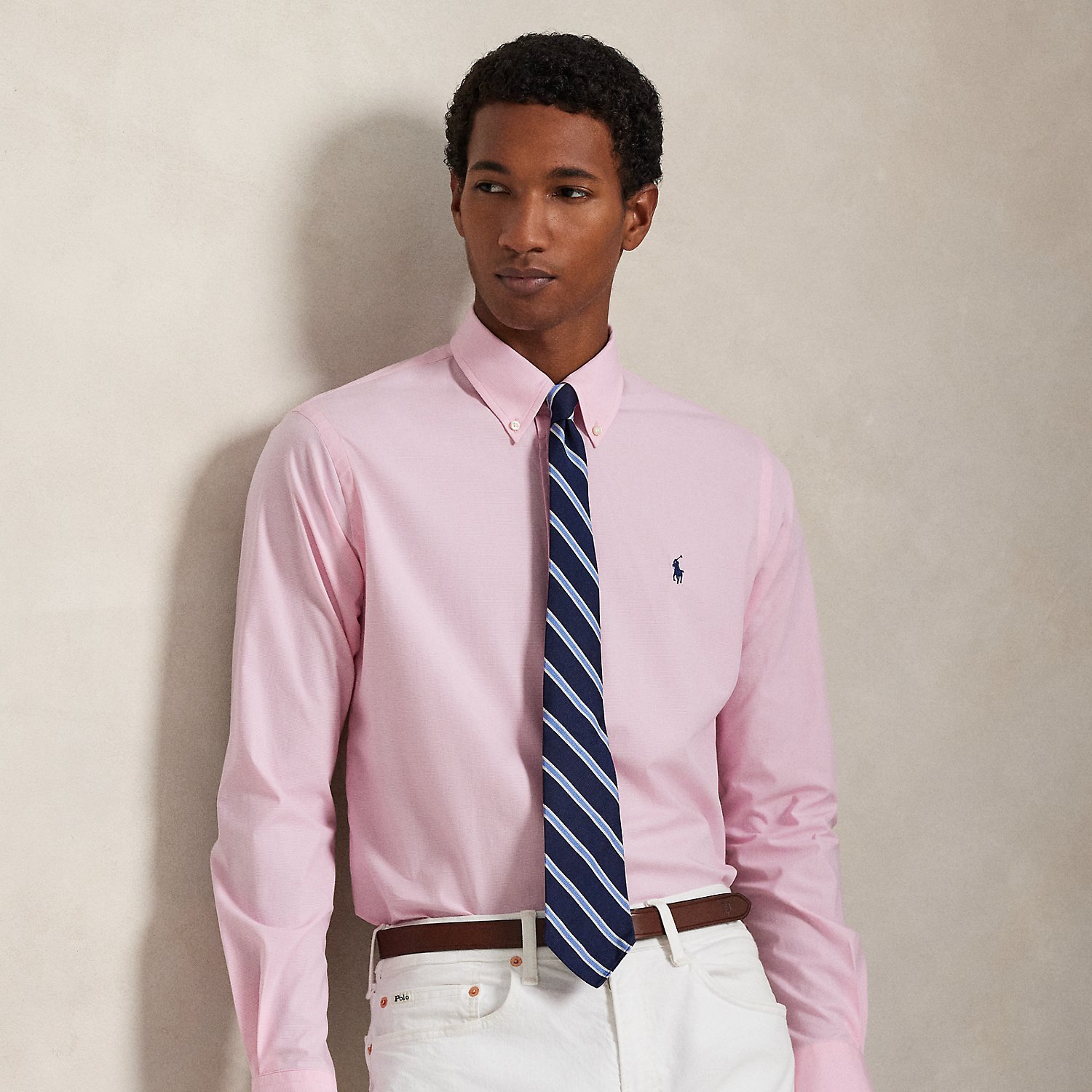 Custom Fit Stretch Poplin Shirt