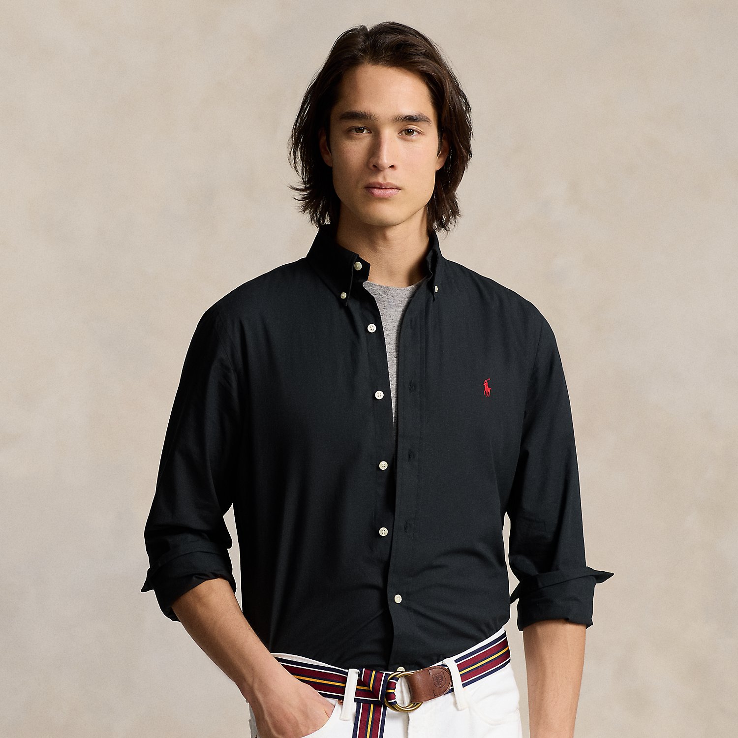 Custom Fit Stretch Poplin Shirt