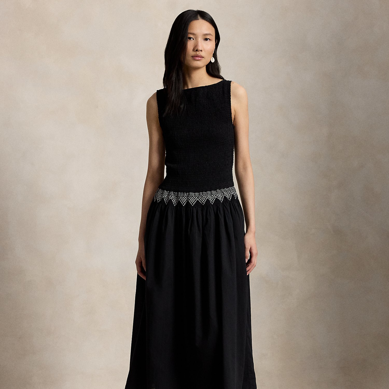 Smocked Cotton Voile Dress by Polo Ralph Lauren