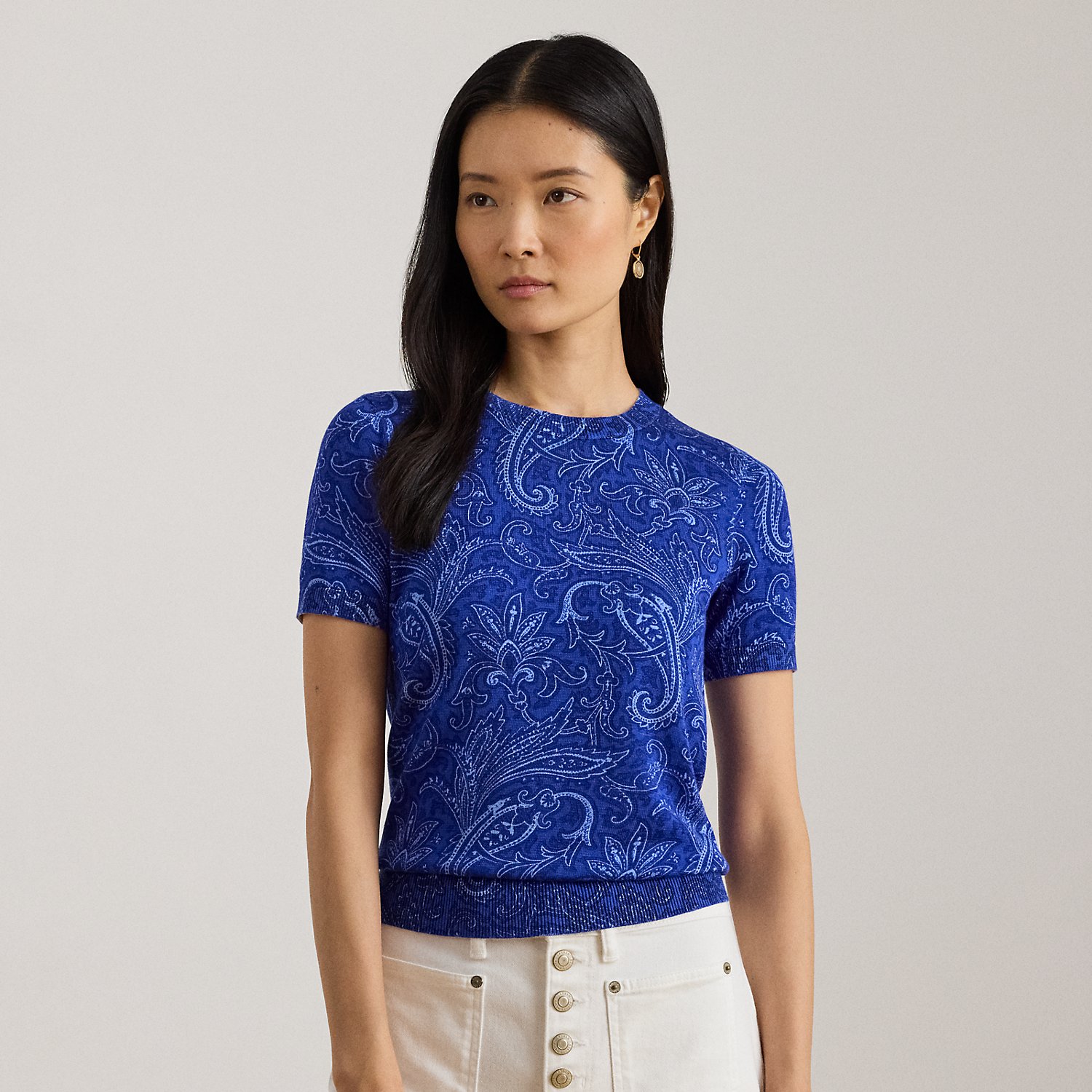 Paisley Short-Sleeve Jumper