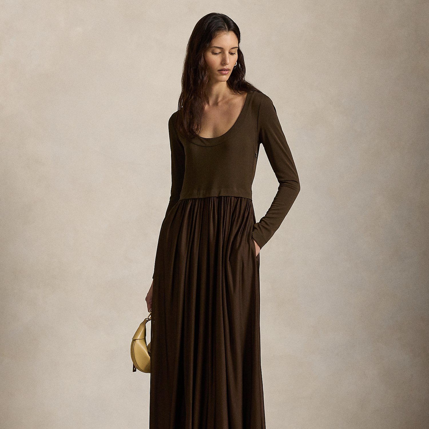 Tie-Back Jersey Maxidress