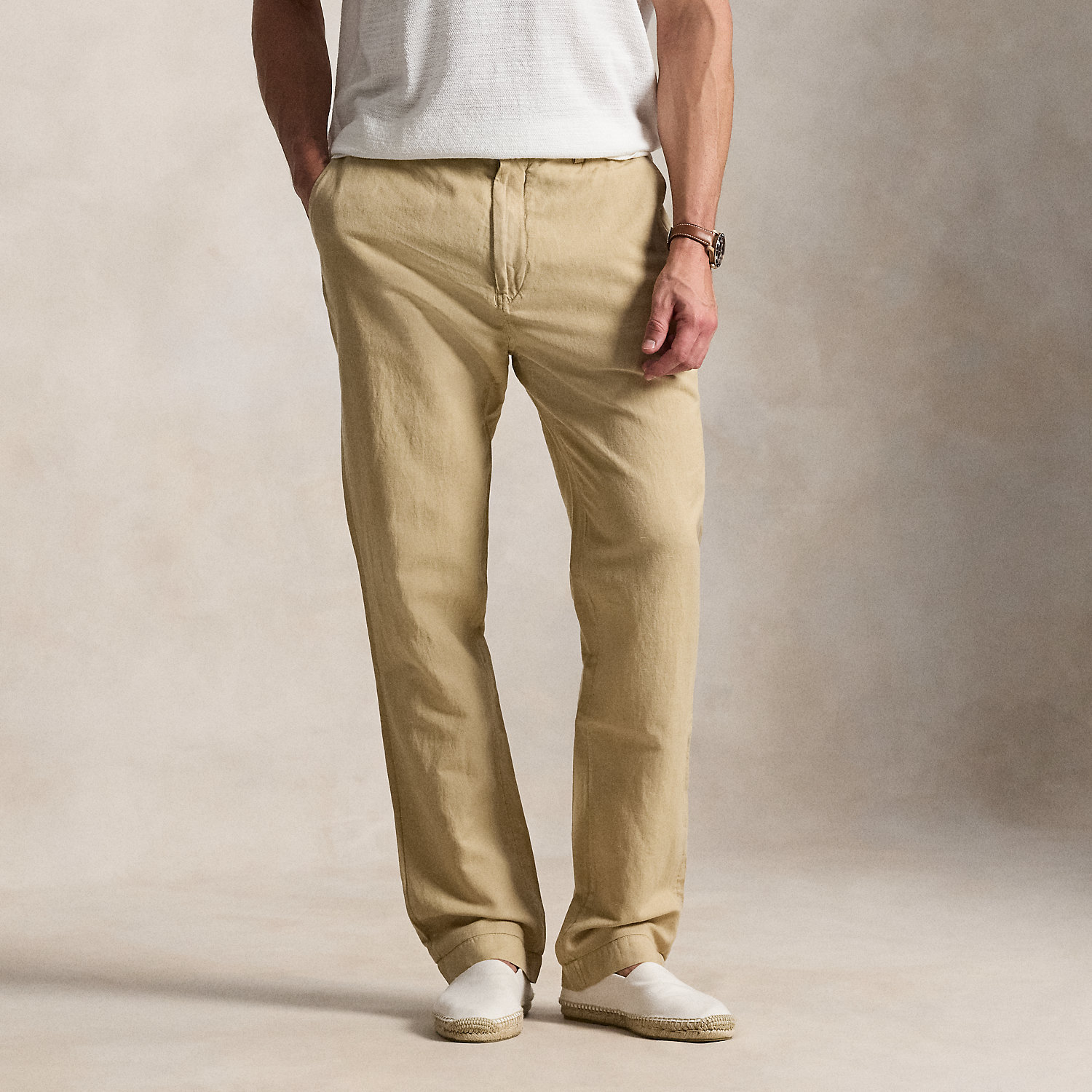 Big & Tall - Bedford Classic Fit Linen-Cotton Trouser