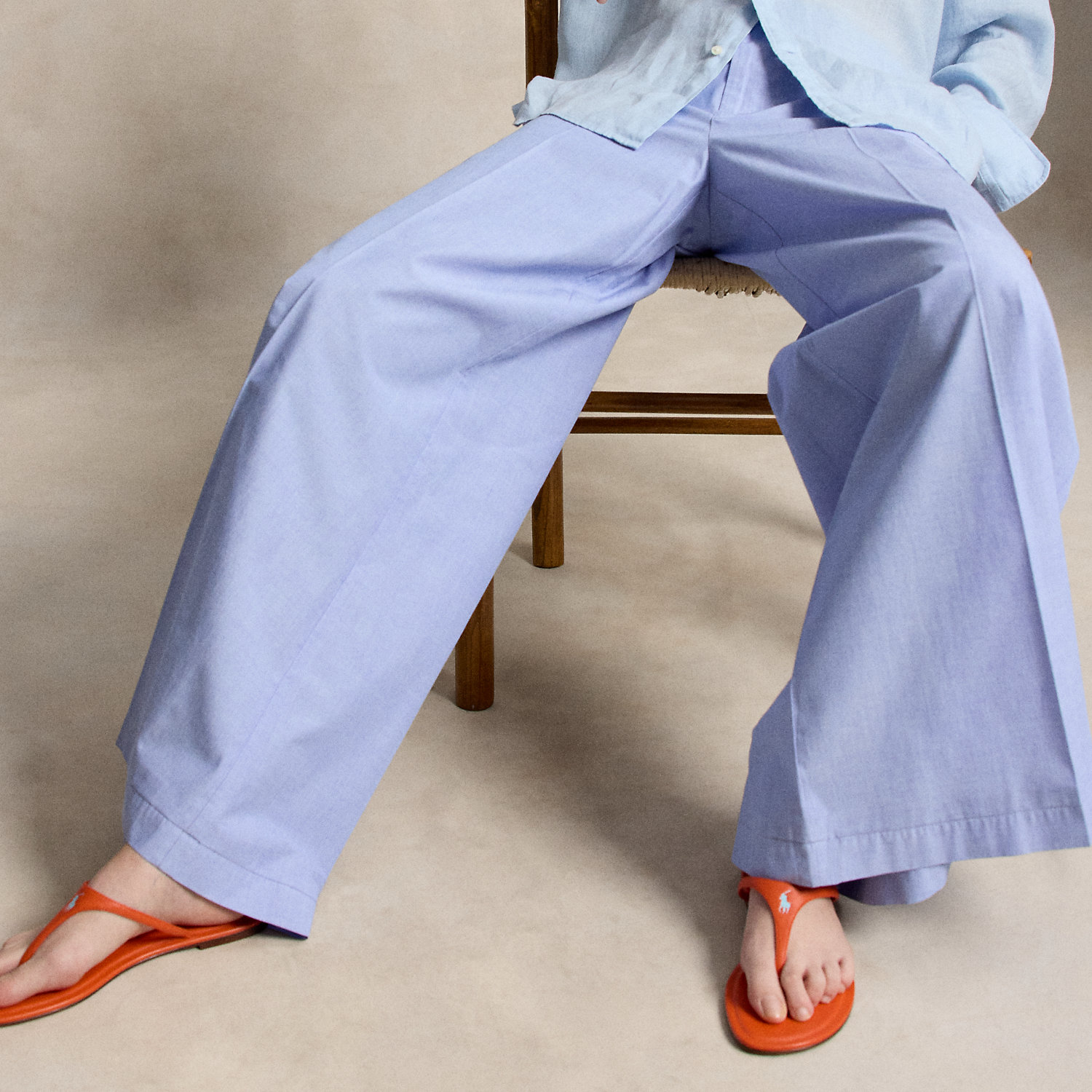 Cotton Relaxed Wide-Leg Trousers