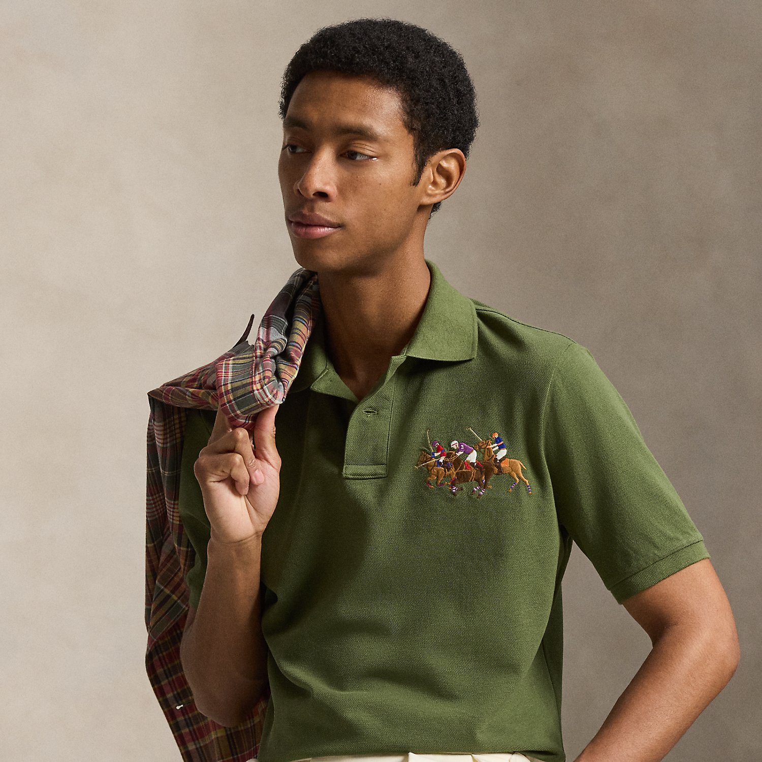 Classic Fit Triple-Pony Mesh Polo Shirt