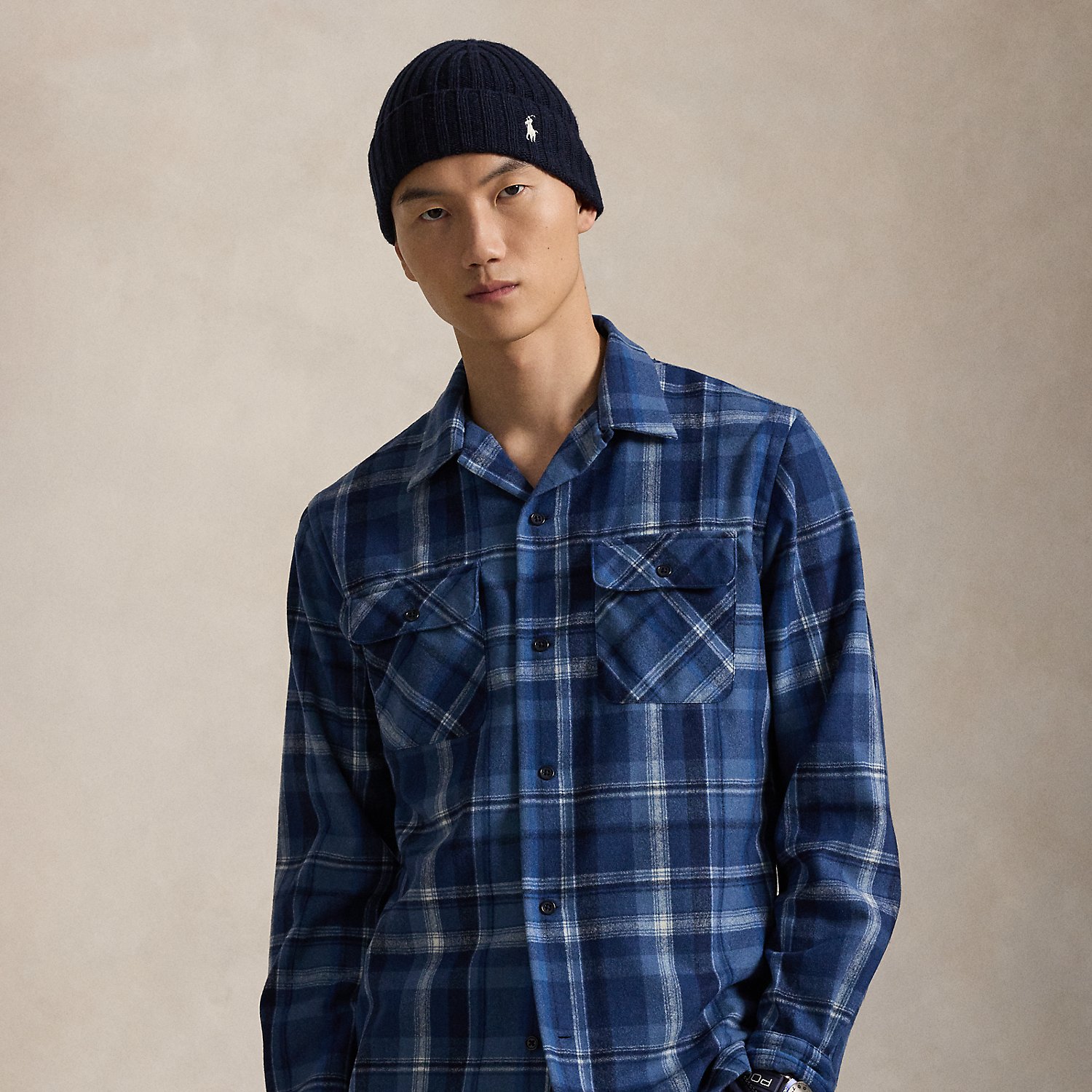 Classic Fit Plaid Wool Shirt