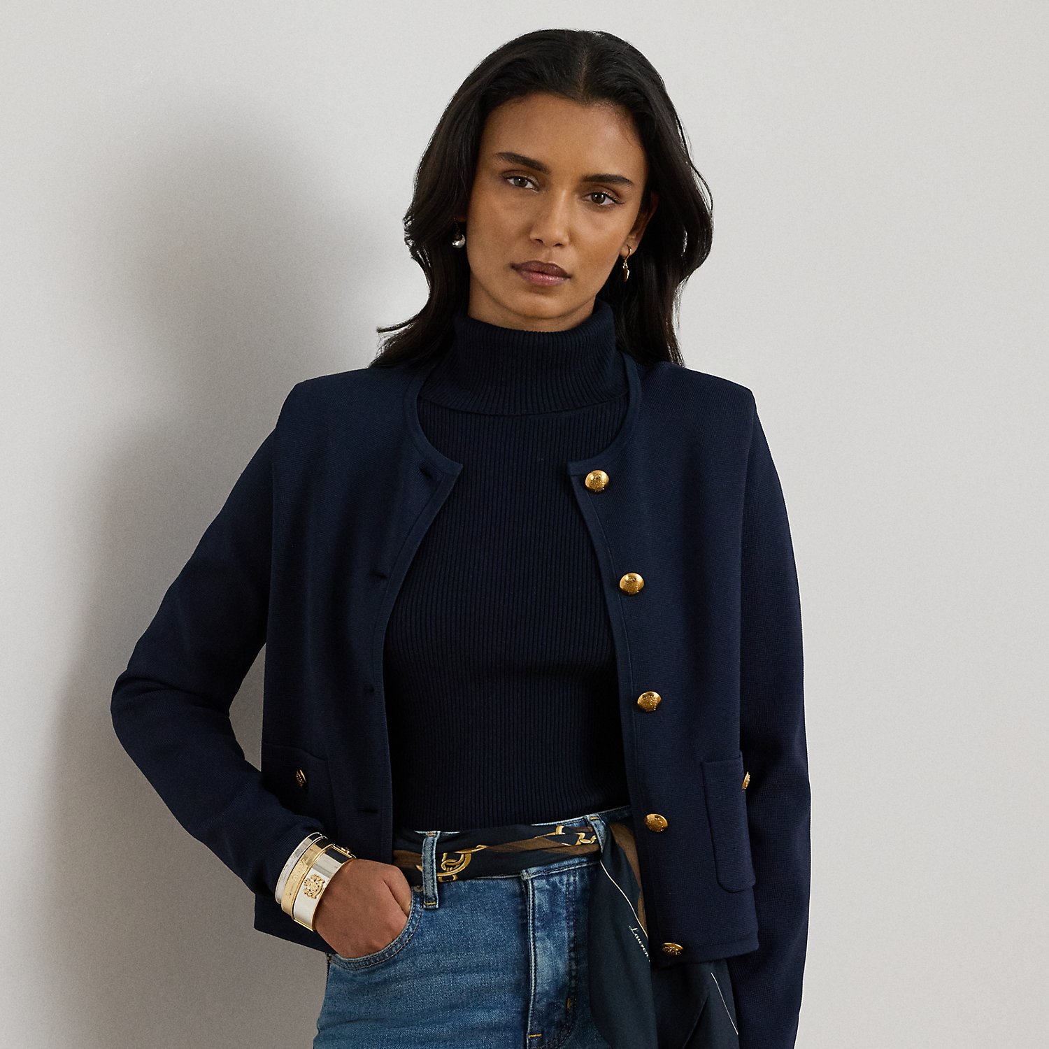 Cropped Crewneck Jumper Jacket