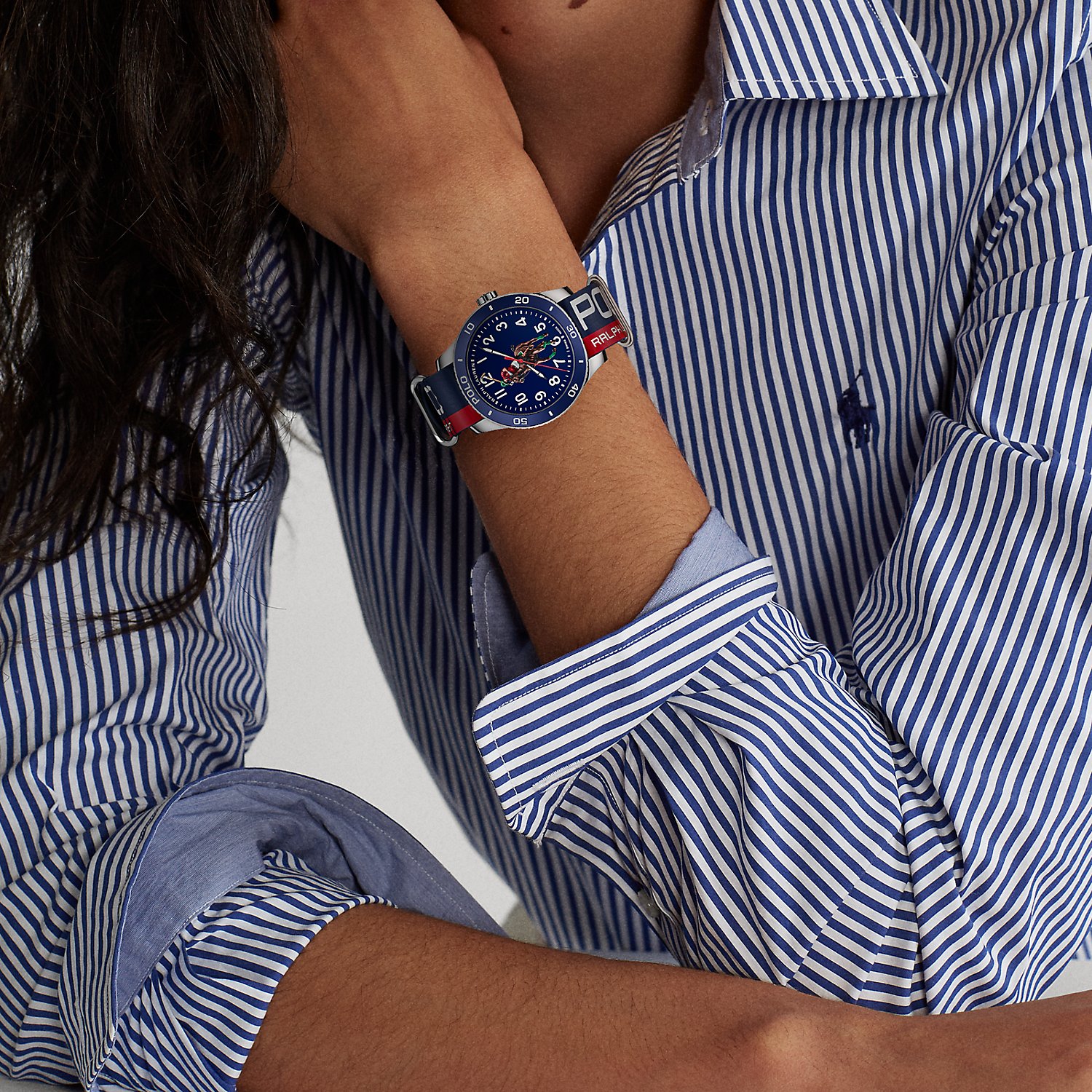 42 MM Polo Player Steel Blue Dial