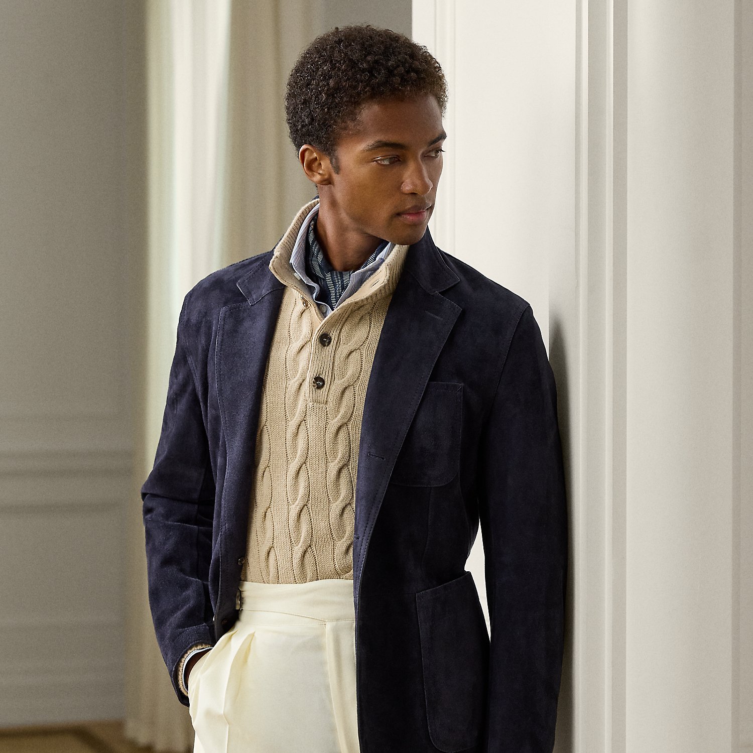 Hand-Tailored Suede Blazer