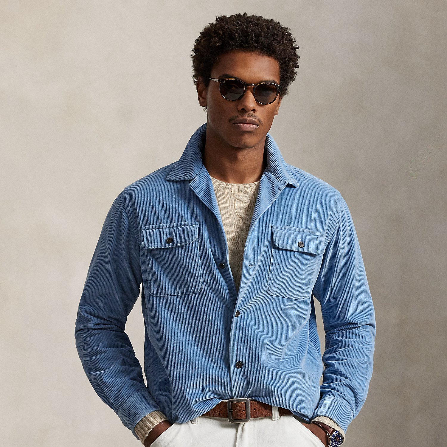 Classic Fit Corduroy Camp Shirt