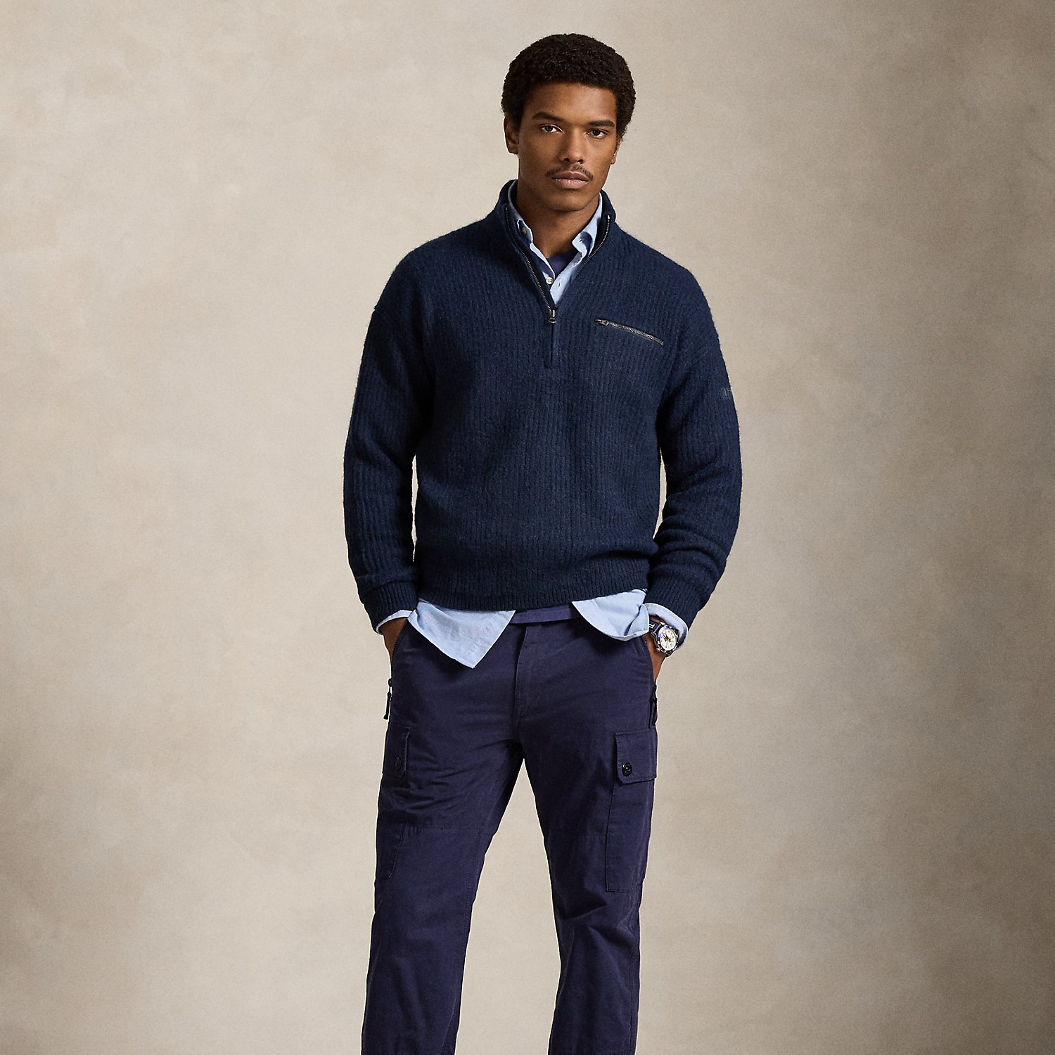 Quarter-Zip Mockneck Jumper