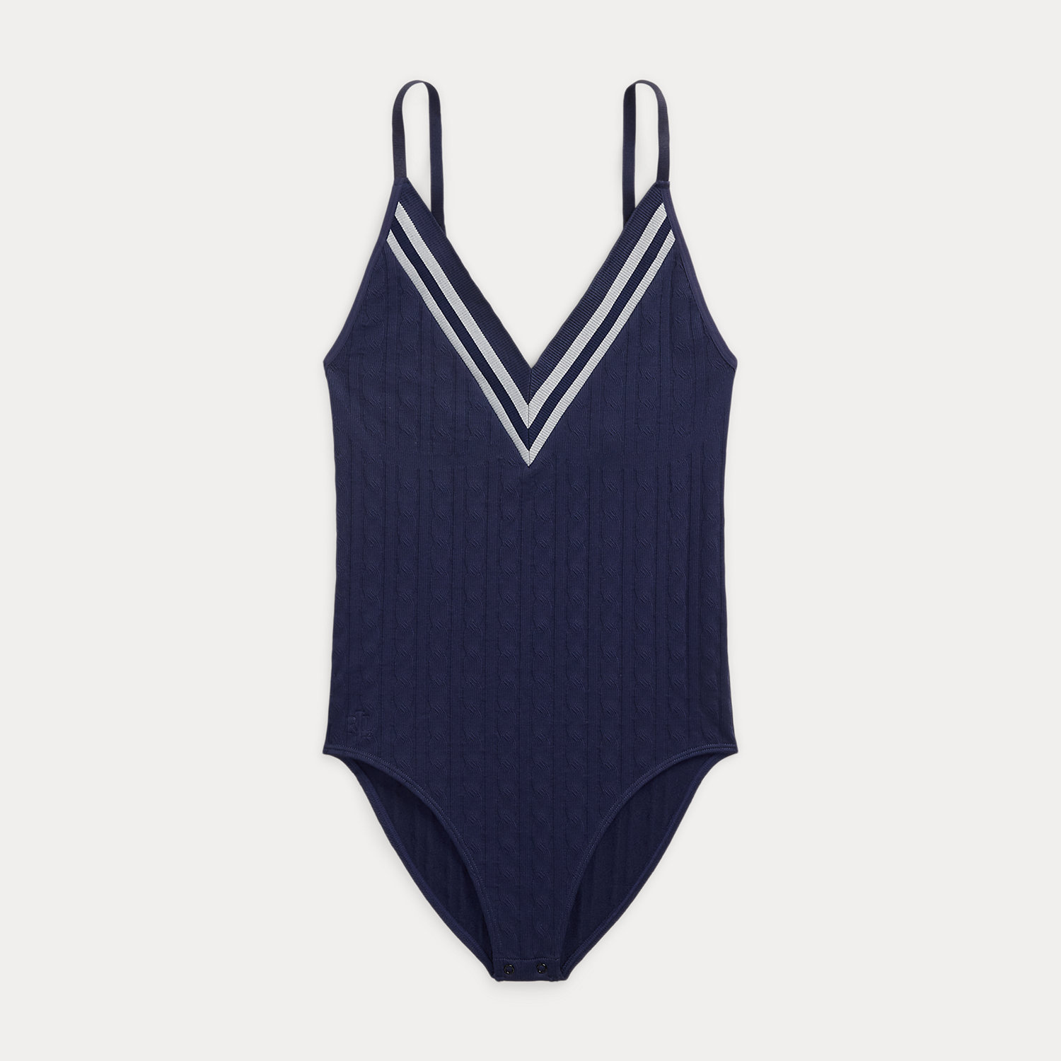 Cricket Cable Seamless V-Neck Bodysuit by Lauren Ralph Lauren