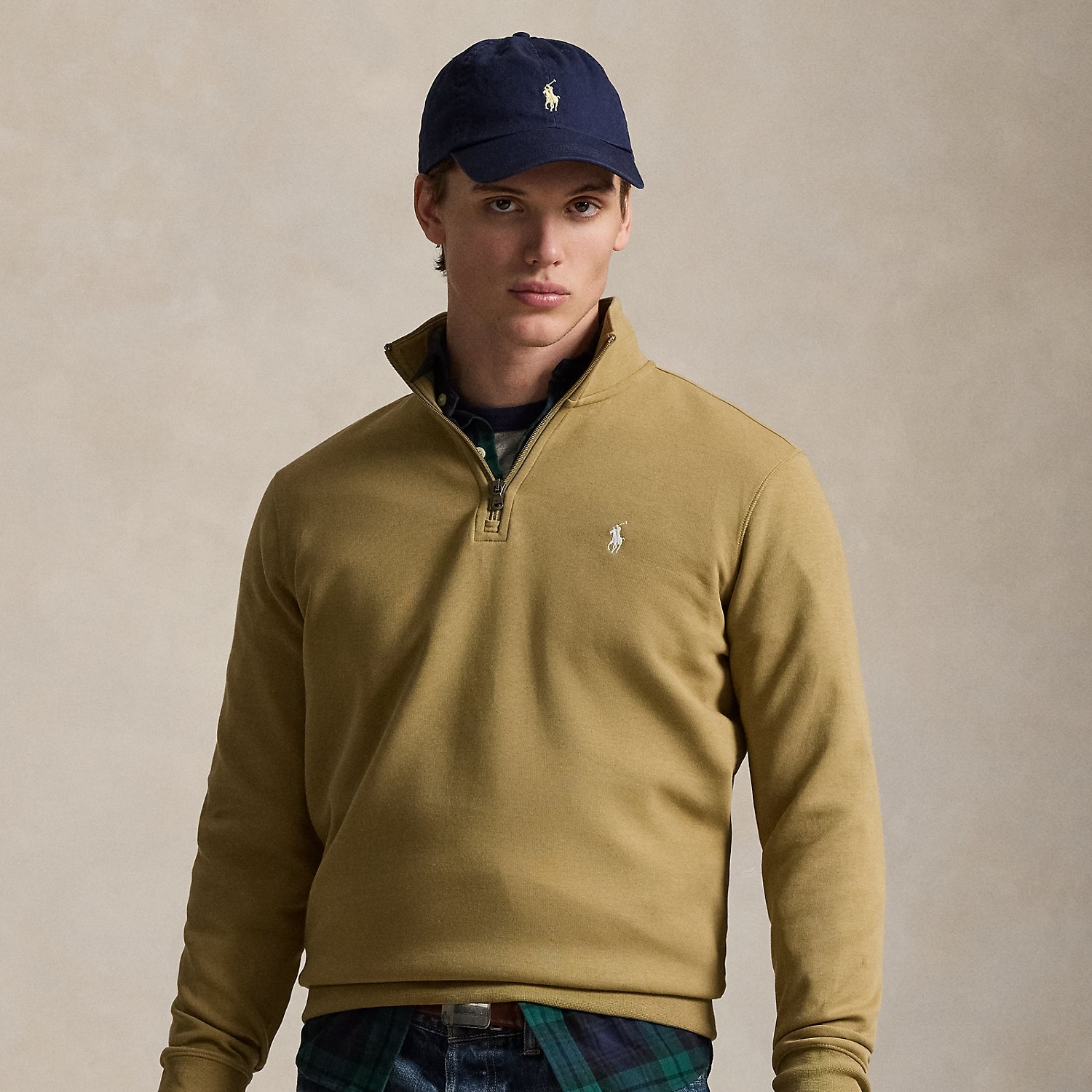 Double-Knit Quarter-Zip Pullover