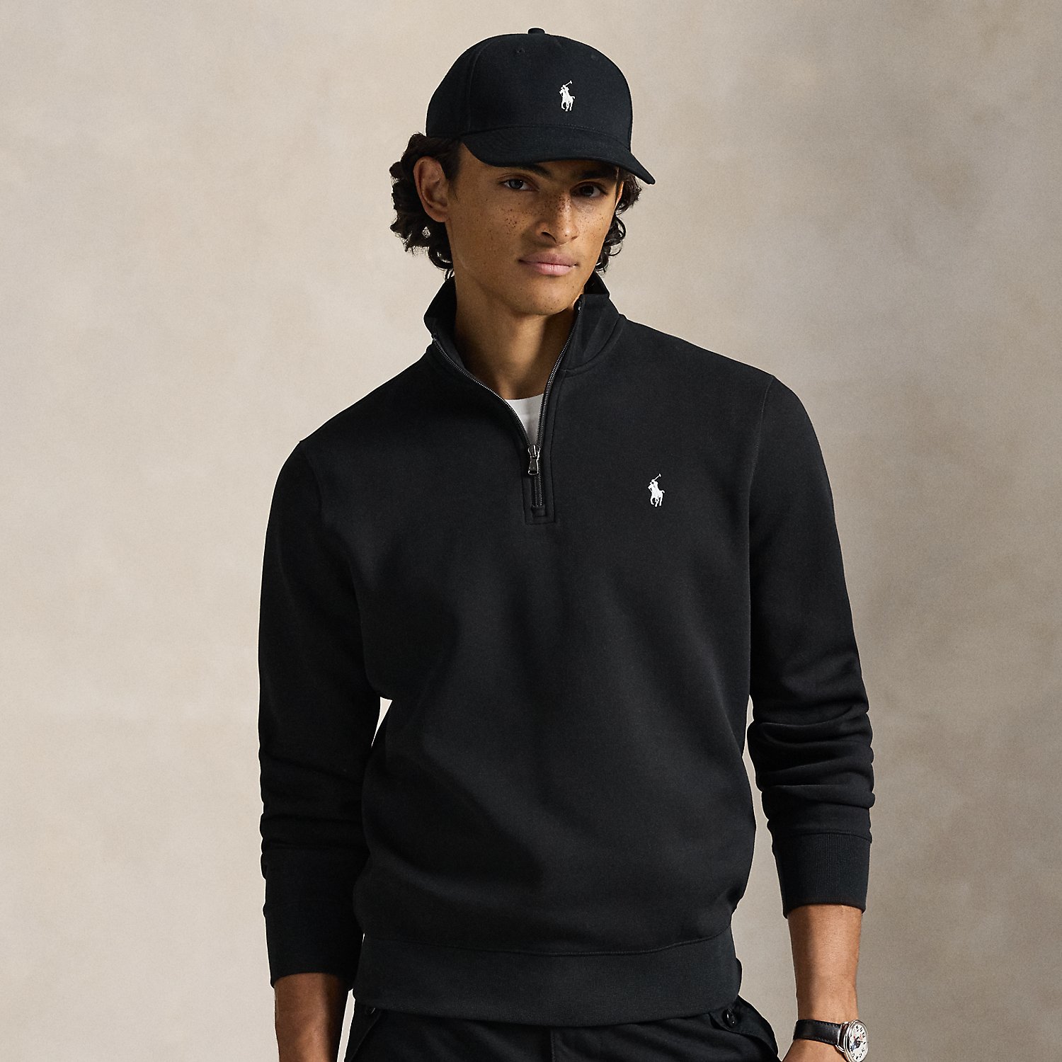 Double-Knit Quarter-Zip Pullover