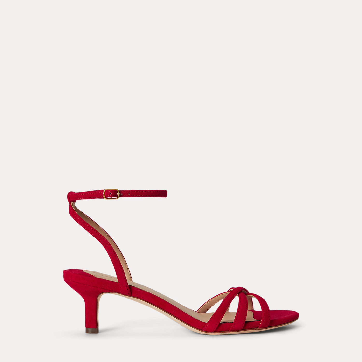 Kendyl Kitten-Heel Suede Sandal