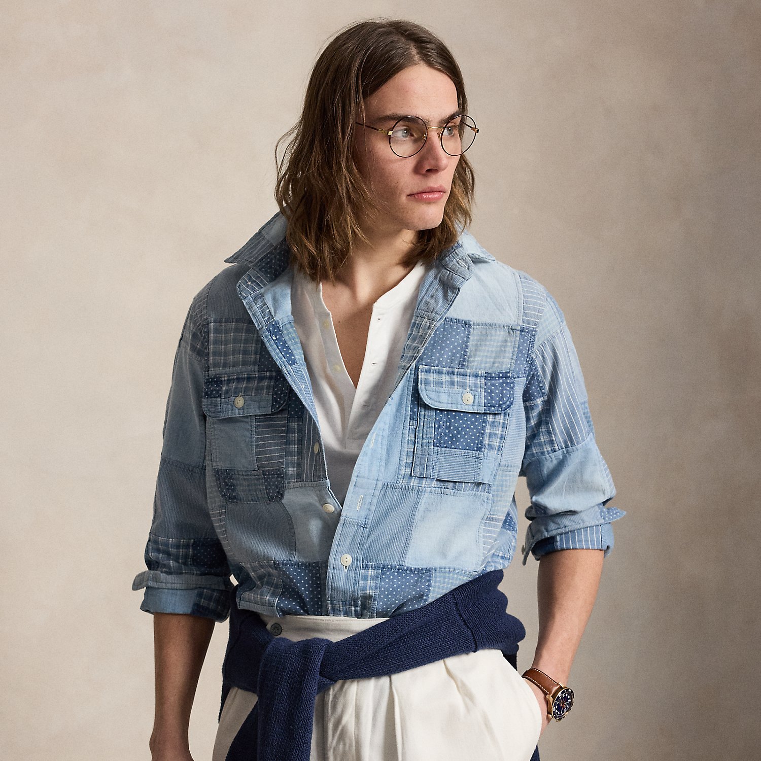 Classic Fit Patchwork Workshirt