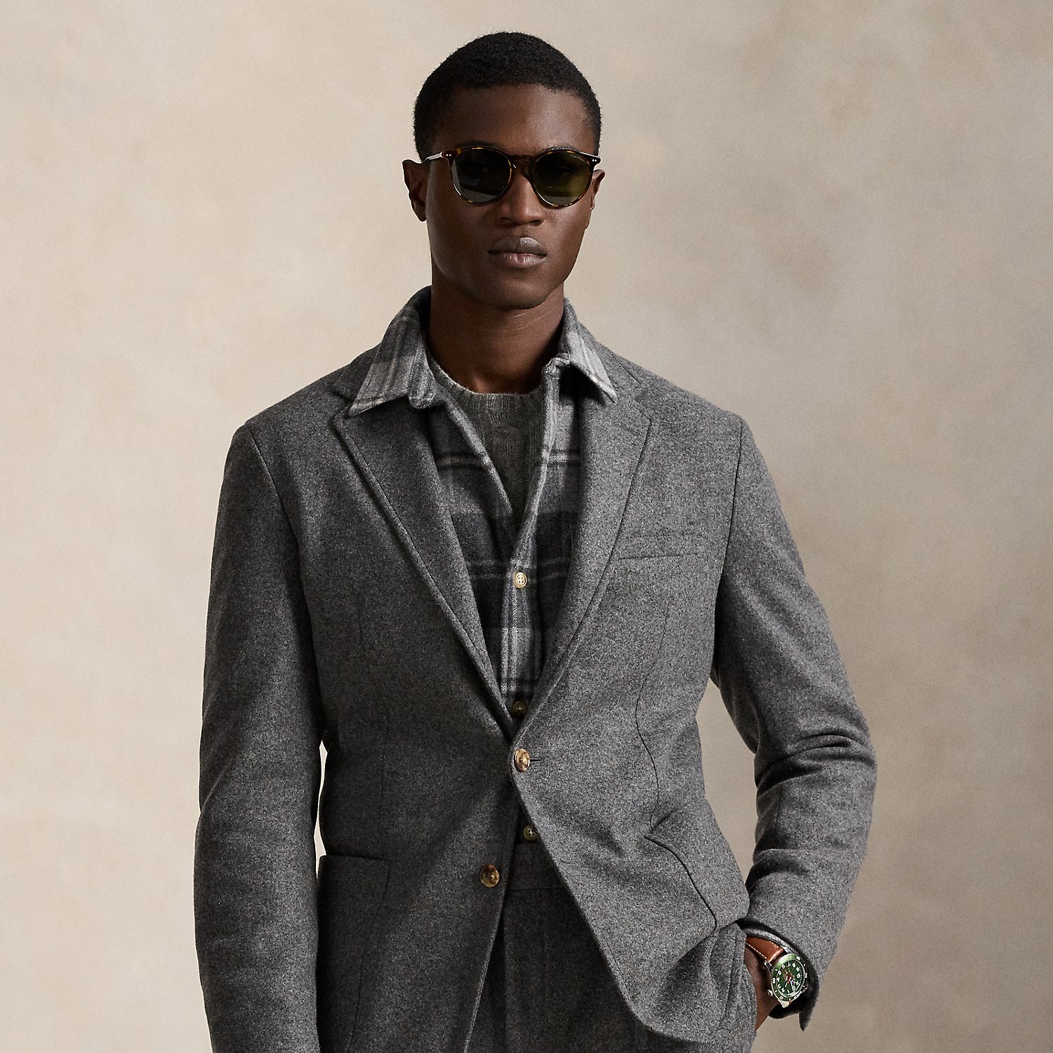 Polo Soft Modern Fit Knit Flannel Jacket