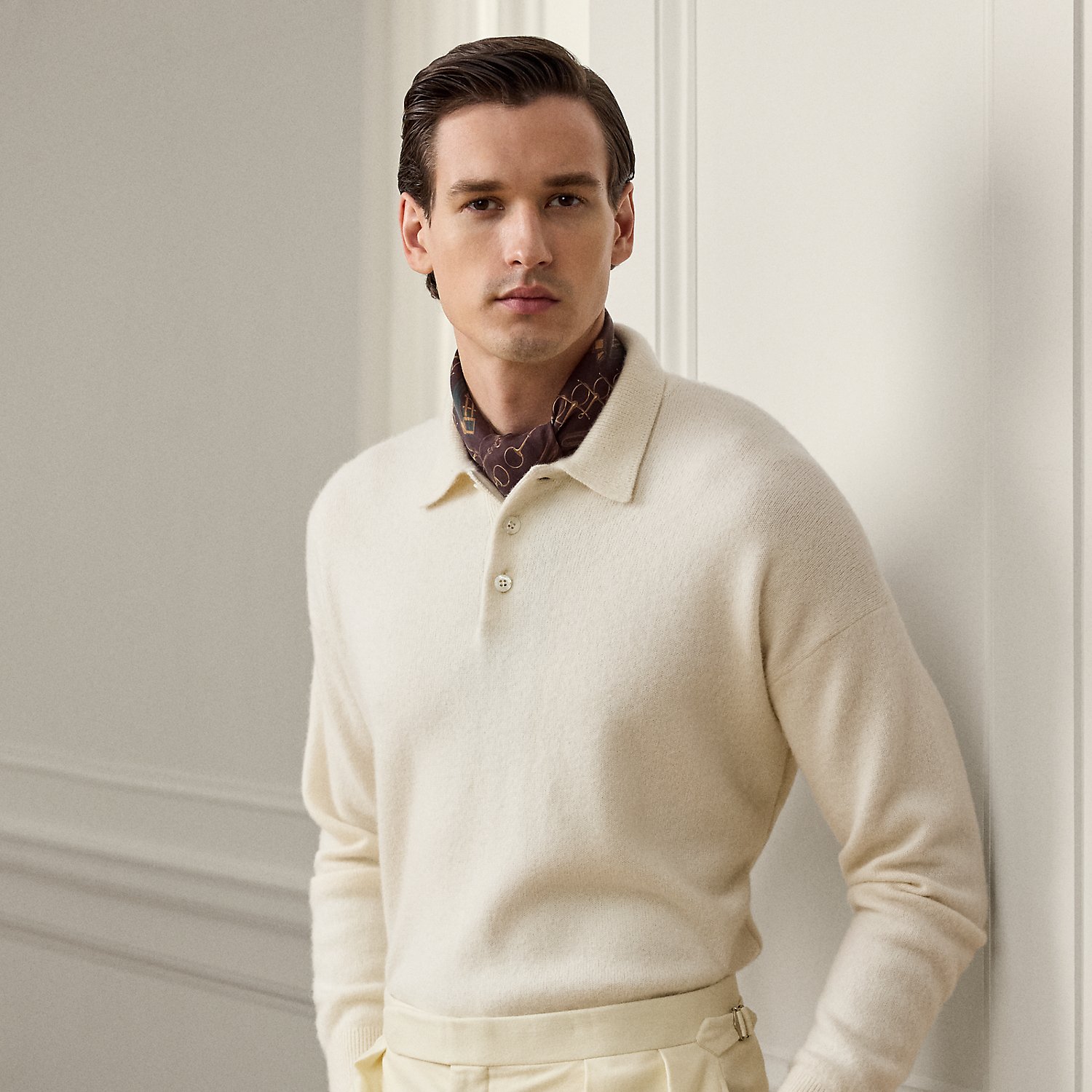 Cashmere-Alpaca Polo Collar Jumper