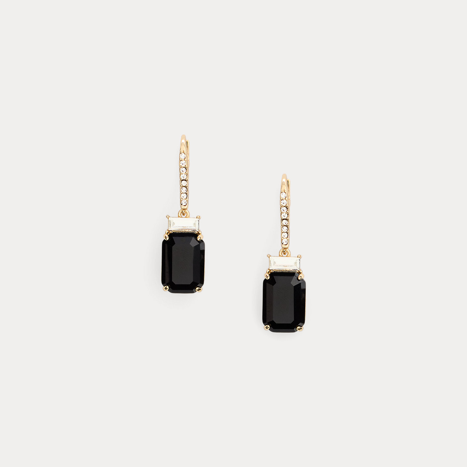Pavé Gold-Plated Stone Drop Earrings