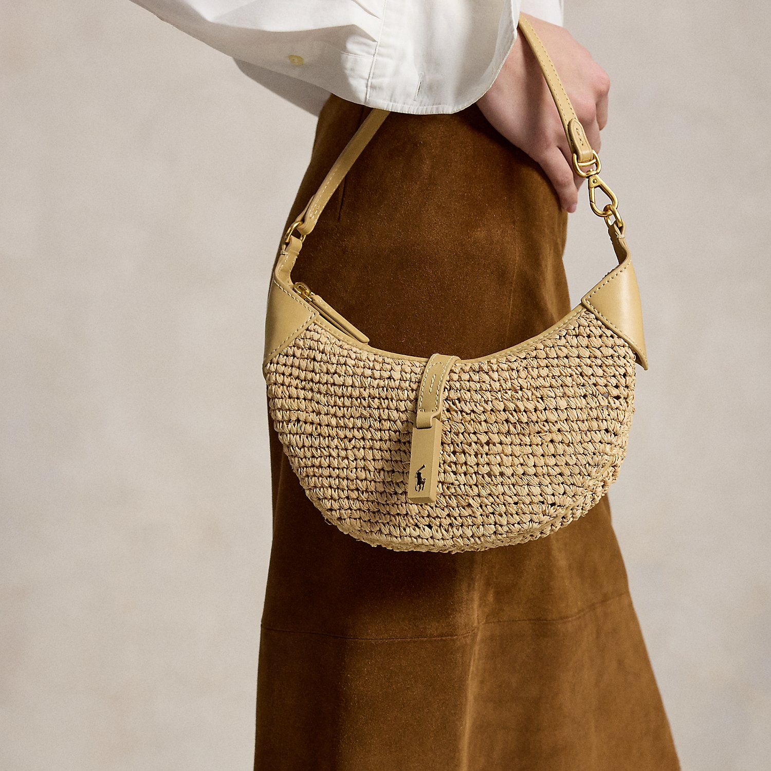 Polo ID Raffia Mini Shoulder Bag