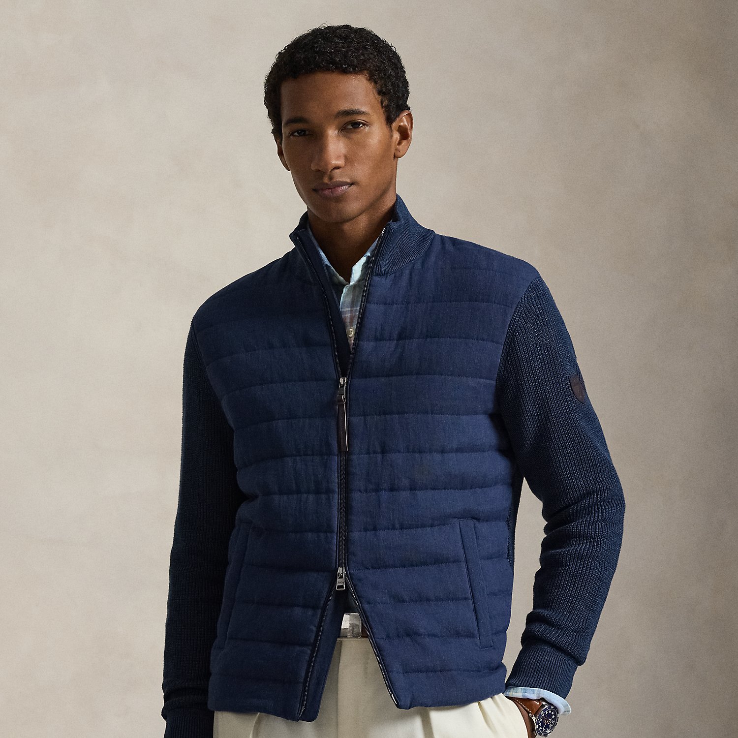 Hybrid Linen Full-Zip Jumper by Polo Ralph Lauren