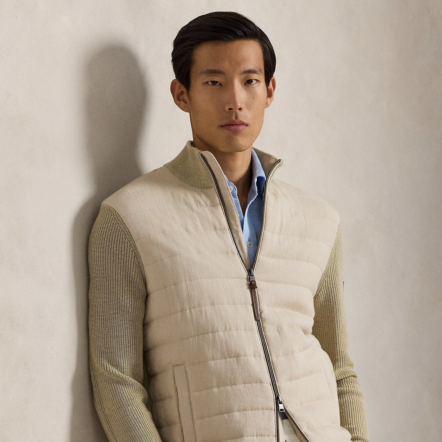 Hybrid Linen Full-Zip Jumper