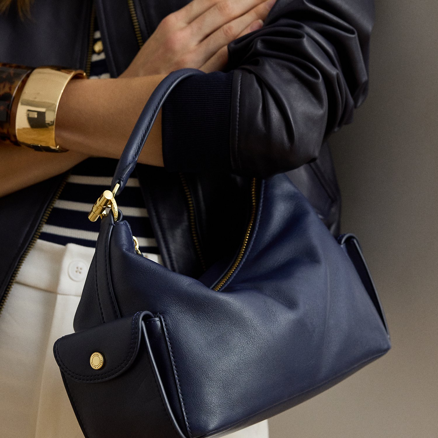 Small Blaike Nappa Leather Shoulder Bag