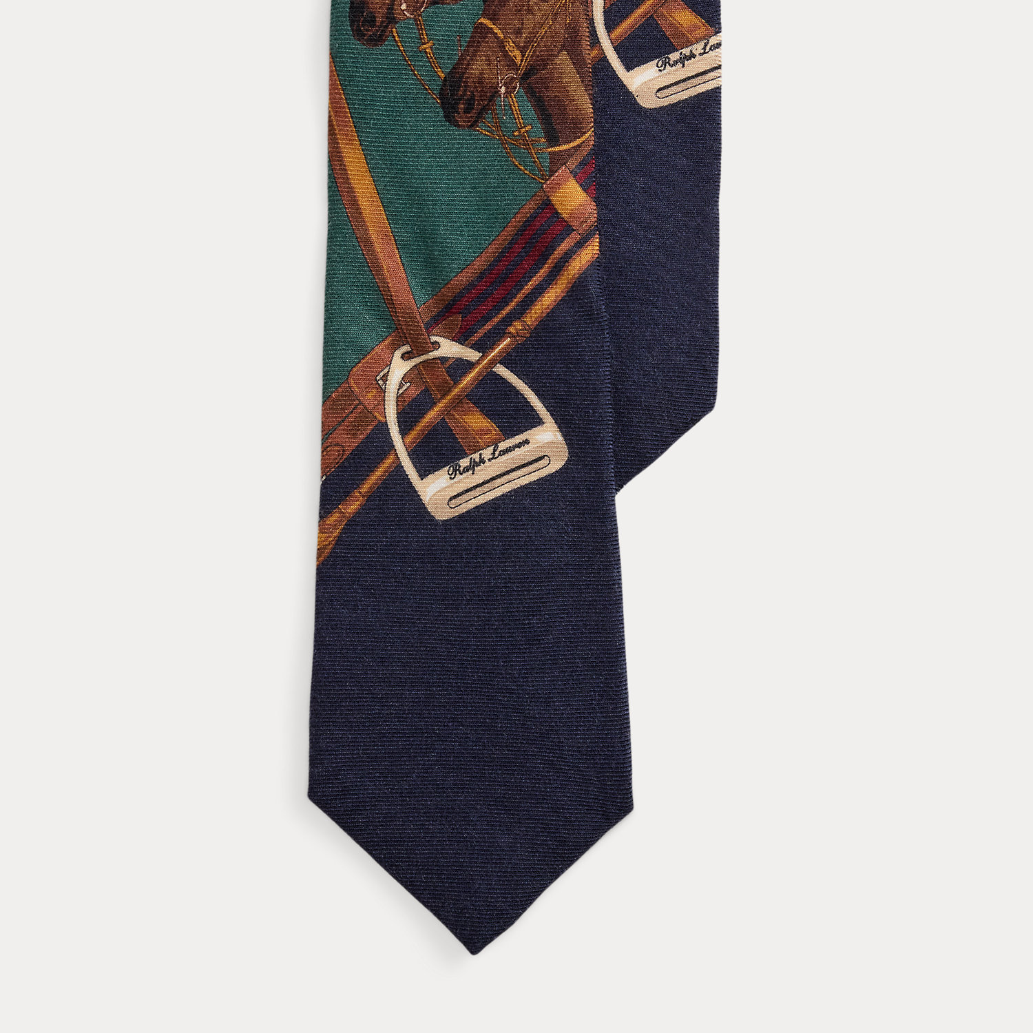 Equestrian-Print Cashmere-Silk Tie