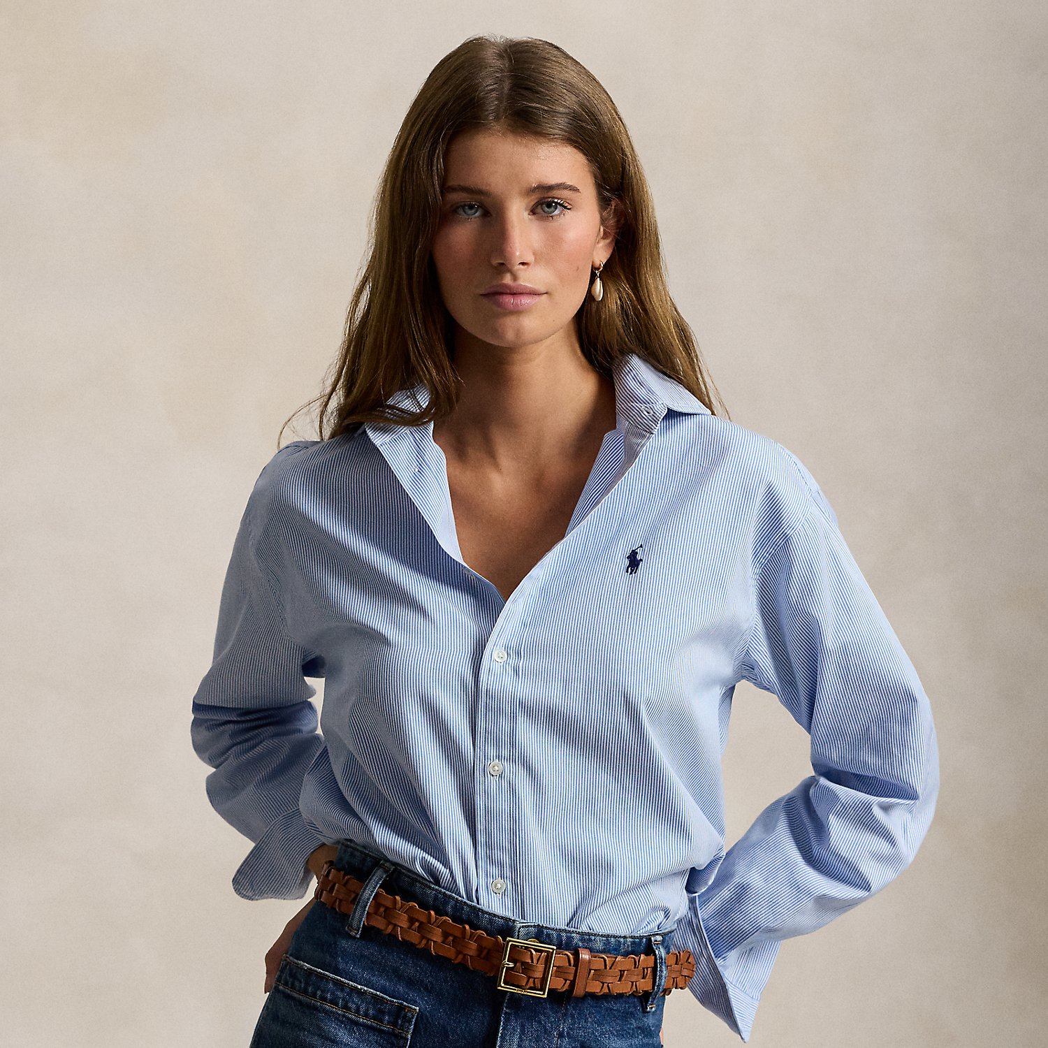 Relaxed Fit Striped Cotton Shirt