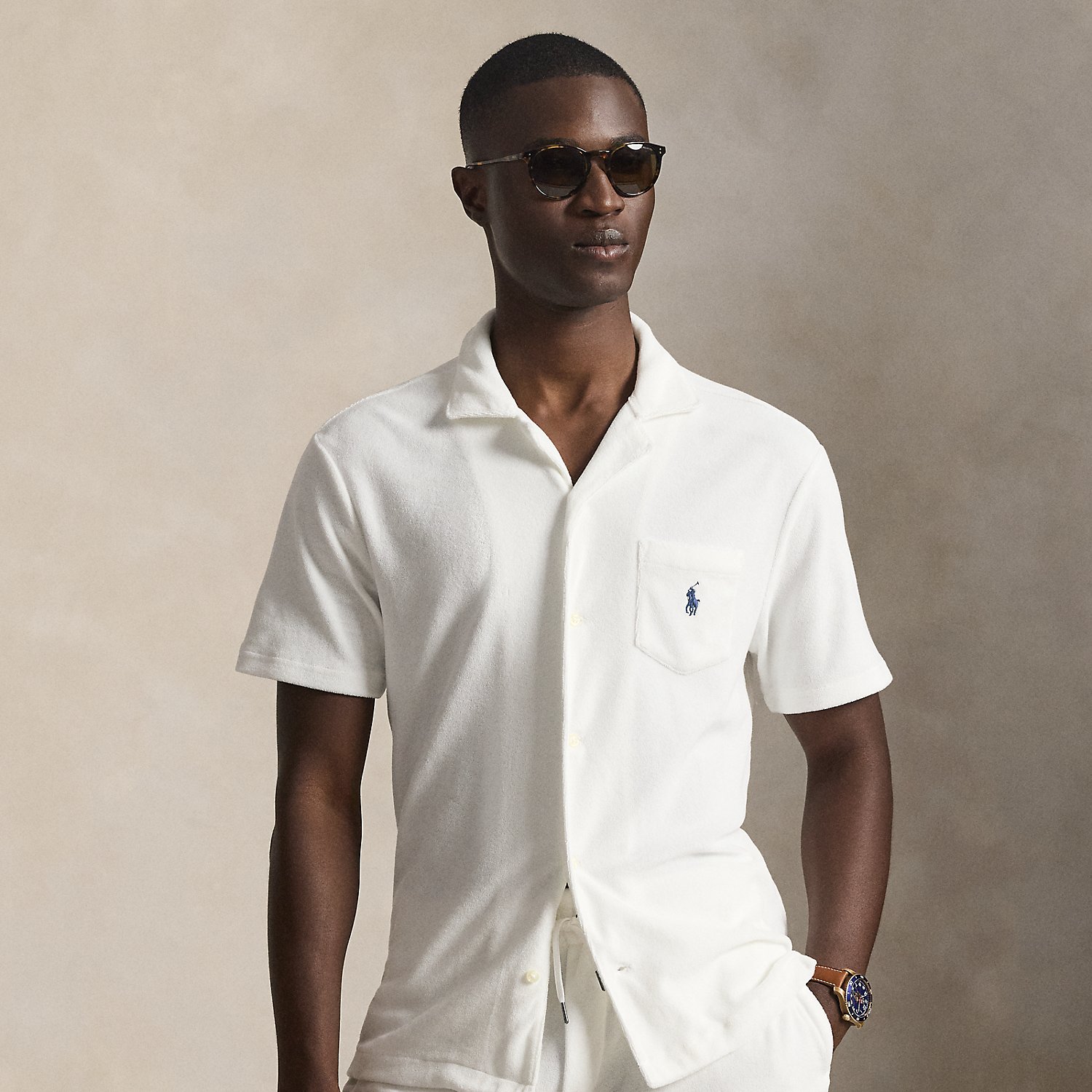 Custom Slim Fit Terry Camp Shirt
