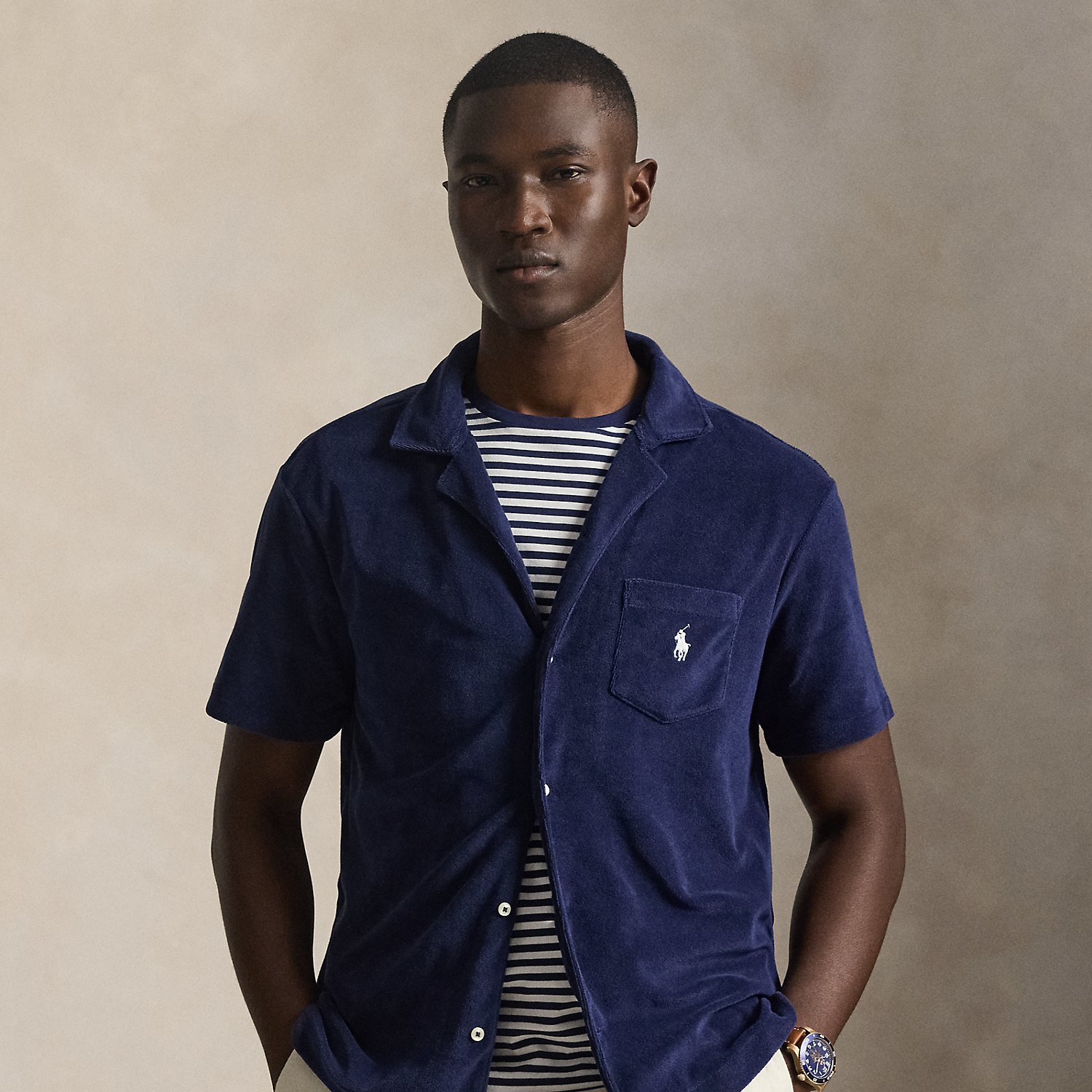 Custom Slim Fit Terry Camp Shirt