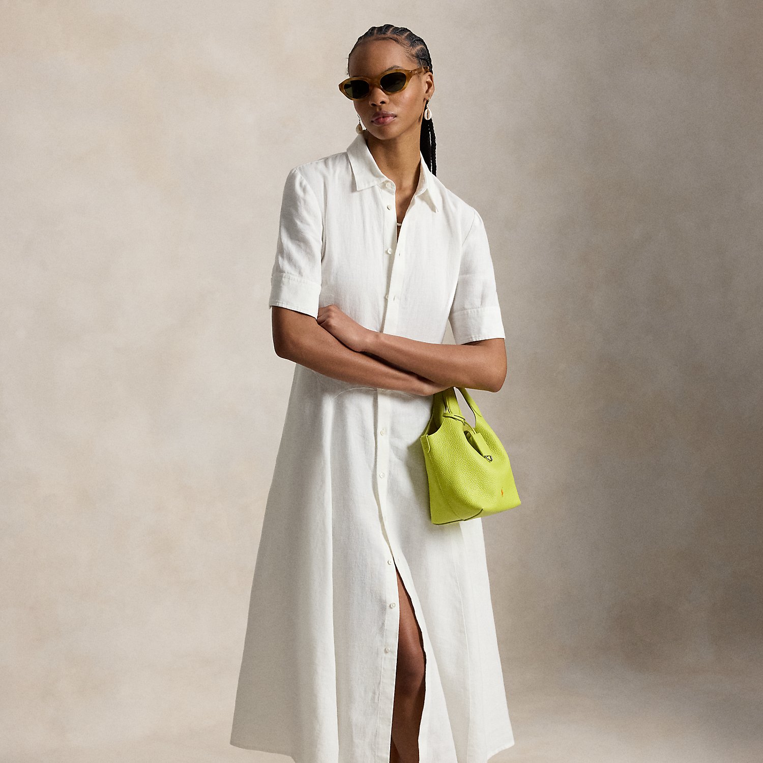 Linen Panelled Shirtdress